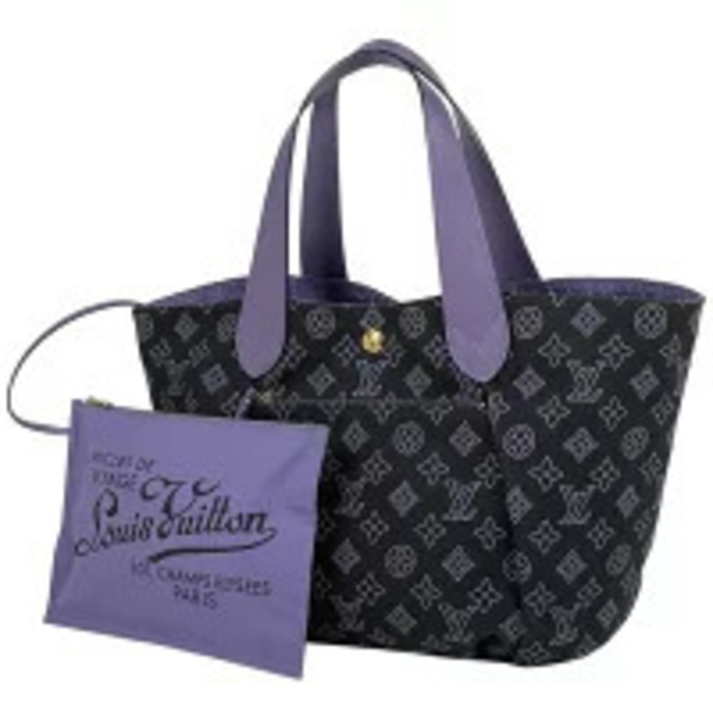 Louis Vuitton Cabas Ipanema Handbag Monogram Beach Tote Bag Canvas Marine Blue